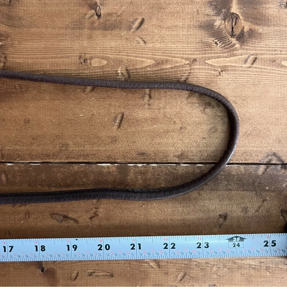 Fossil Small Brown Leather Crossbody Embellished Studded Purse Boho Festival Bag - Picture 11 of 15